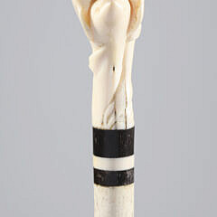 Whaler Made 3-Dolphins Grip Walking Stick, 19th Century