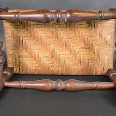 Antique American Rush Seat Mahogany Sheraton Stool, 19th century