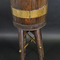 Antique English Oak Brass Bound Peat Bucket, 19th century
