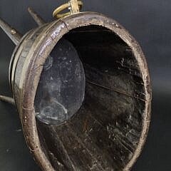 Antique English Oak Brass Bound Peat Bucket, 19th century
