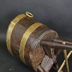 Antique English Oak Brass Bound Peat Bucket, 19th century