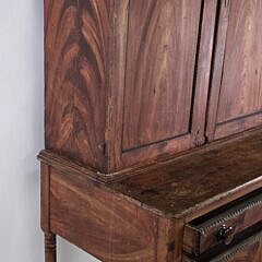 Antique American Grain Painted Country Pine Two Part Secretary Desk, circa 1800
