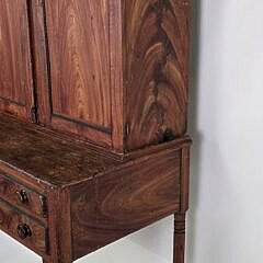 Antique American Grain Painted Country Pine Two Part Secretary Desk, circa 1800