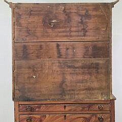 Antique American Grain Painted Country Pine Two Part Secretary Desk, circa 1800