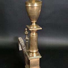 Pair of Antique Philadelphia Chippendale Bell Metal Andirons, 18th century