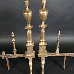 Pair of Antique Philadelphia Chippendale Bell Metal Andirons, 18th century