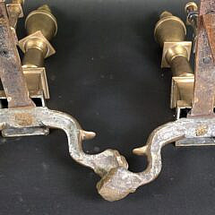Pair of Antique Philadelphia Chippendale Bell Metal Andirons, 18th century