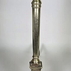 Pair of Antique Brass Chippendale Philadelphia Acorn and Finial Andirons, circa 1800