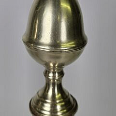 Pair of Antique Brass Chippendale Philadelphia Acorn and Finial Andirons, circa 1800