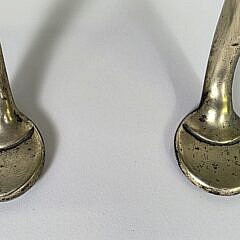 Pair of Antique Brass Chippendale Philadelphia Acorn and Finial Andirons, circa 1800