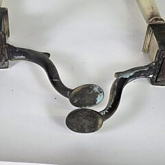 Pair of Antique Brass Chippendale Philadelphia Acorn and Finial Andirons, circa 1800