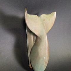 Antique Solid Bronze Sperm Whale Fluke Door Knocker, circa 1920s