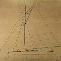 Group of Three Antique Framed Ships Builders Blueprints, circa 1900