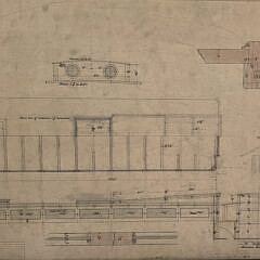 Group of Three Antique Framed Ships Builders Blueprints, circa 1900