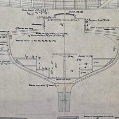 Group of Three Antique Framed Ships Builders Blueprints, circa 1900