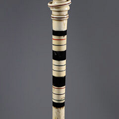 Whaler Made Knob With Floating Ring Walking Stick, 19th Century