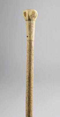 Whaler Made 8-Sided Grip Walking Stick, mid 19th Century