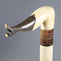 Whaler Made “Naughty Nellie” Cane, 19th Century
