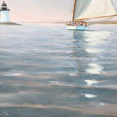 G.S. Hill Oil On Panel “Sunset and The Endeavour Rounding Brant Point”