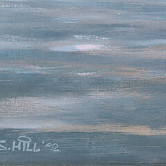 G.S. Hill Oil On Panel “Sunset and The Endeavour Rounding Brant Point”