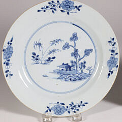 Pair of Chinese Export Blue and White Plates, 18th Century