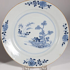 Pair of Chinese Export Blue and White Plates, 18th Century