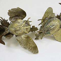Pair Of Italian Gilt Roosters