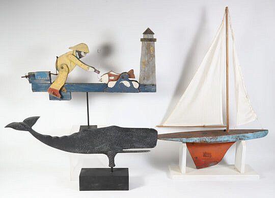 Group Of Folk Art Pond Model