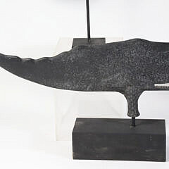 Group Of Folk Art Carvings Comprising a Pond Model, Sperm Whale, and Fisherman Whirligig