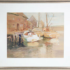 Katherine N. Lynn Watercolor Painting "Old Wharf, Nantucket"