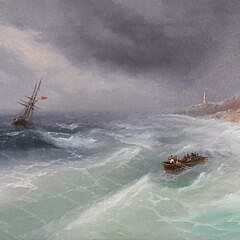 A. Frandetti Oil on Canvas “Storm in the Black Sea”
