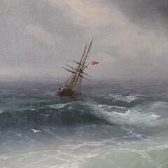 A. Frandetti Oil on Canvas “Storm in the Black Sea”