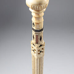 Whaler Made Architectural Walking Stick, mid 19th Century