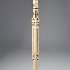Whaler Made Architectural Walking Stick, mid 19th Century