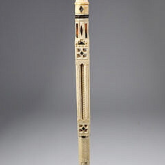 Whaler Made Architectural Walking Stick, mid 19th Century