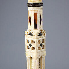 Whaler Made Architectural Walking Stick, mid 19th Century