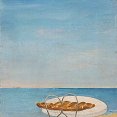 Lucien van Vyve Oil On Canvas "Table Top Ocean View"