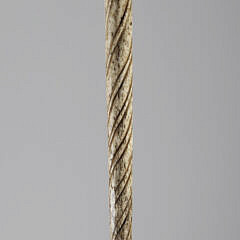 Whaler Made Carved Horn Grip Cane, 19th Century
