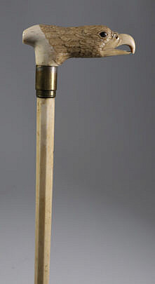Whaler Made Eagle Grip Cane, 19th Century