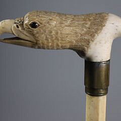 Whaler Made Eagle Grip Cane, 19th Century