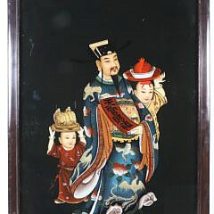 Contemporary Chinese Reverse Painting On Glass "Royal Family"