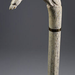 Whaler Made Polar Bear Cane, 19th Century
