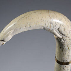 Whaler Made Polar Bear Cane, 19th Century