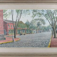 Marshall DuBock Watercolor On paper "Main Street, Nantucket"