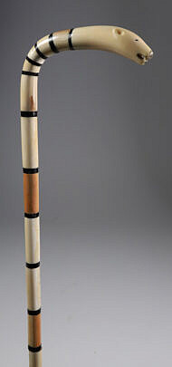 Eskimo Artist Made Polar Bear Cane, 19th Century