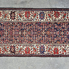 Vintage Persian Hand Knotted Wool Oriental Carpet Runner