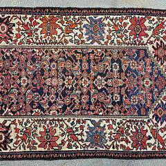 Vintage Persian Hand Knotted Wool Oriental Carpet Runner