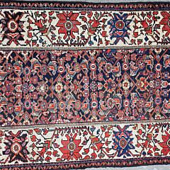 Vintage Persian Hand Knotted Wool Oriental Carpet Runner