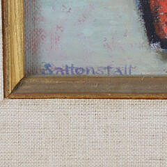Elizabeth Saltonstall Oil On Board “Basket Of Feathers”