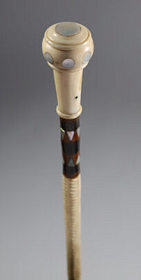 Whaler Made Compressed Ball Walking Stick, 19th Century
